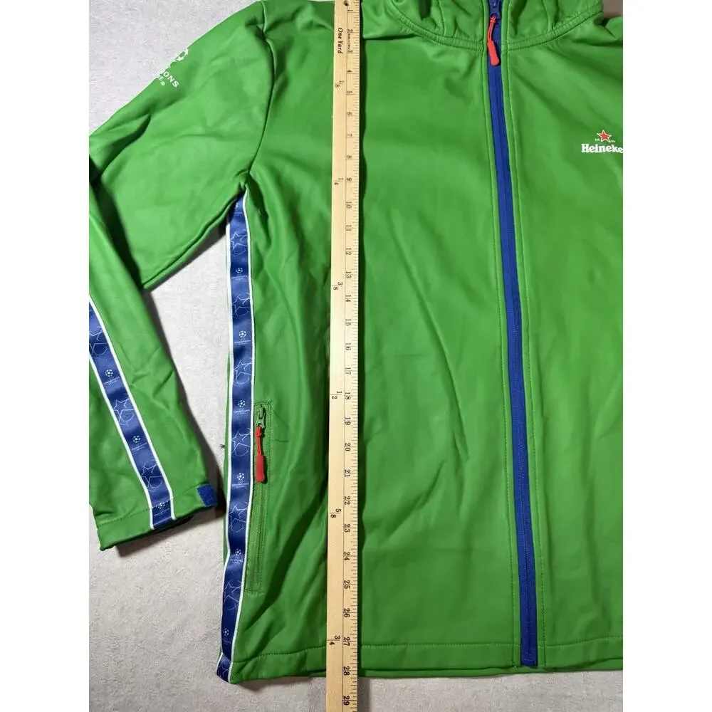 Heineken x UEFA Champions League Green Full Zip Jacket hooded Men's Large soccer